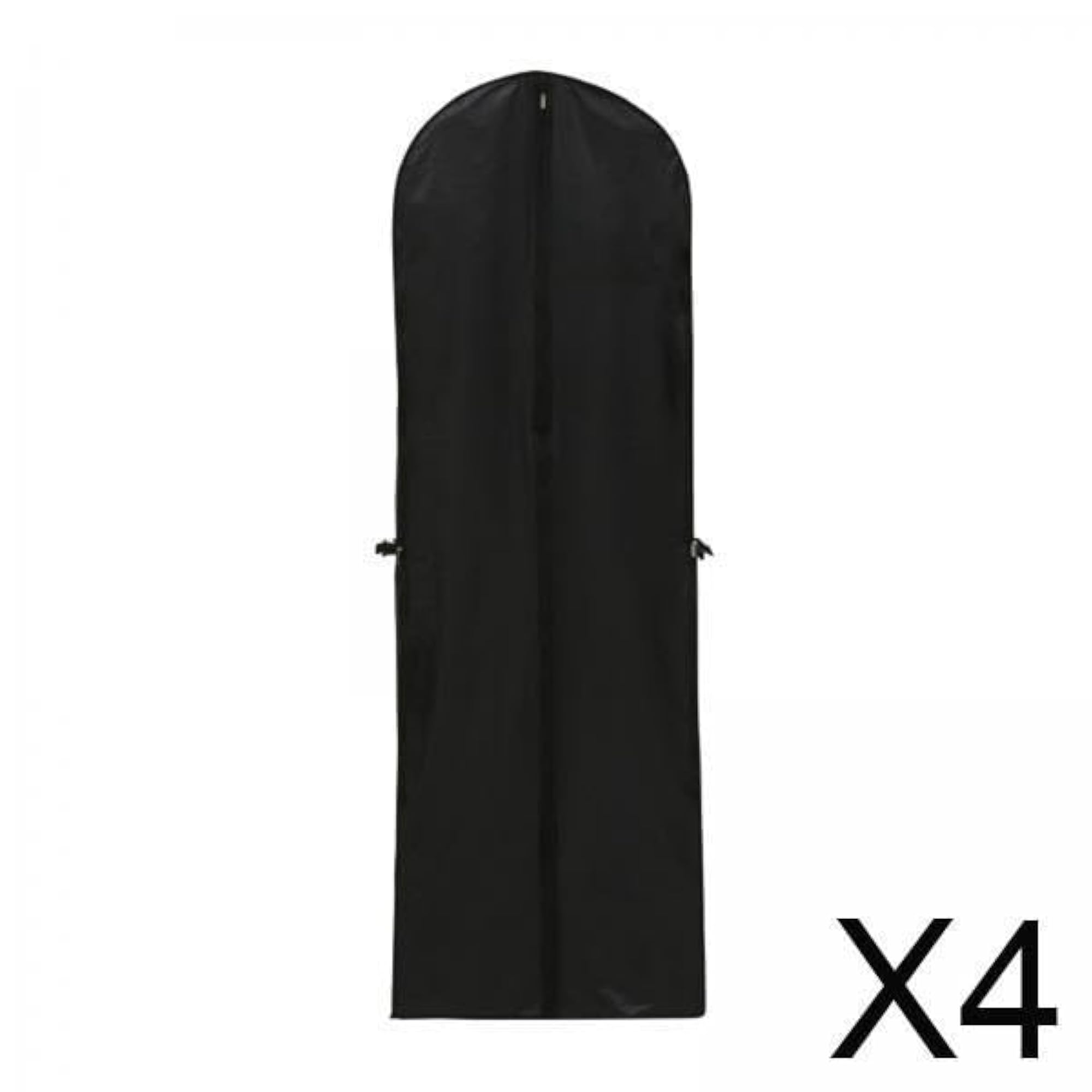 4x Garment Bags Long Section Clothes Protector, Black